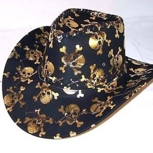 GOLD 💀 Western Hat